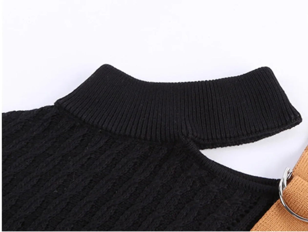Felicia | Damen Winter-Strickpullover mit Off-Shoulder und Schnalle - Elle Zürich