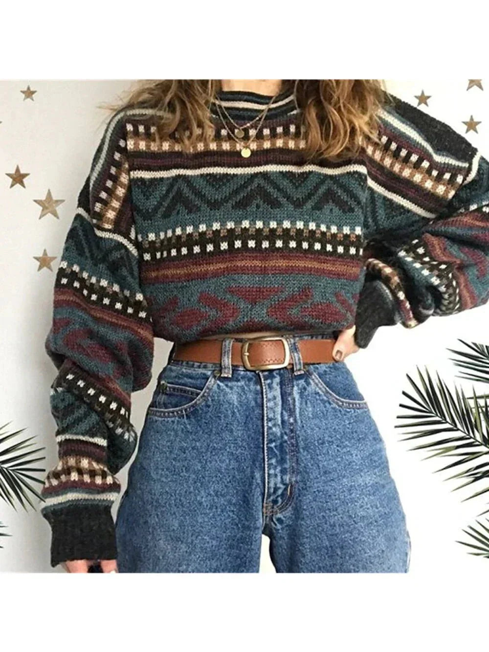 Rita | Damen Winter-Strickpullover mit Tribal-Muster - Elle Zürich