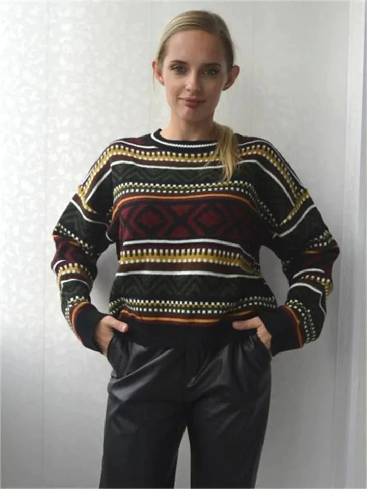 Rita | Damen Winter-Strickpullover mit Tribal-Muster - Elle Zürich