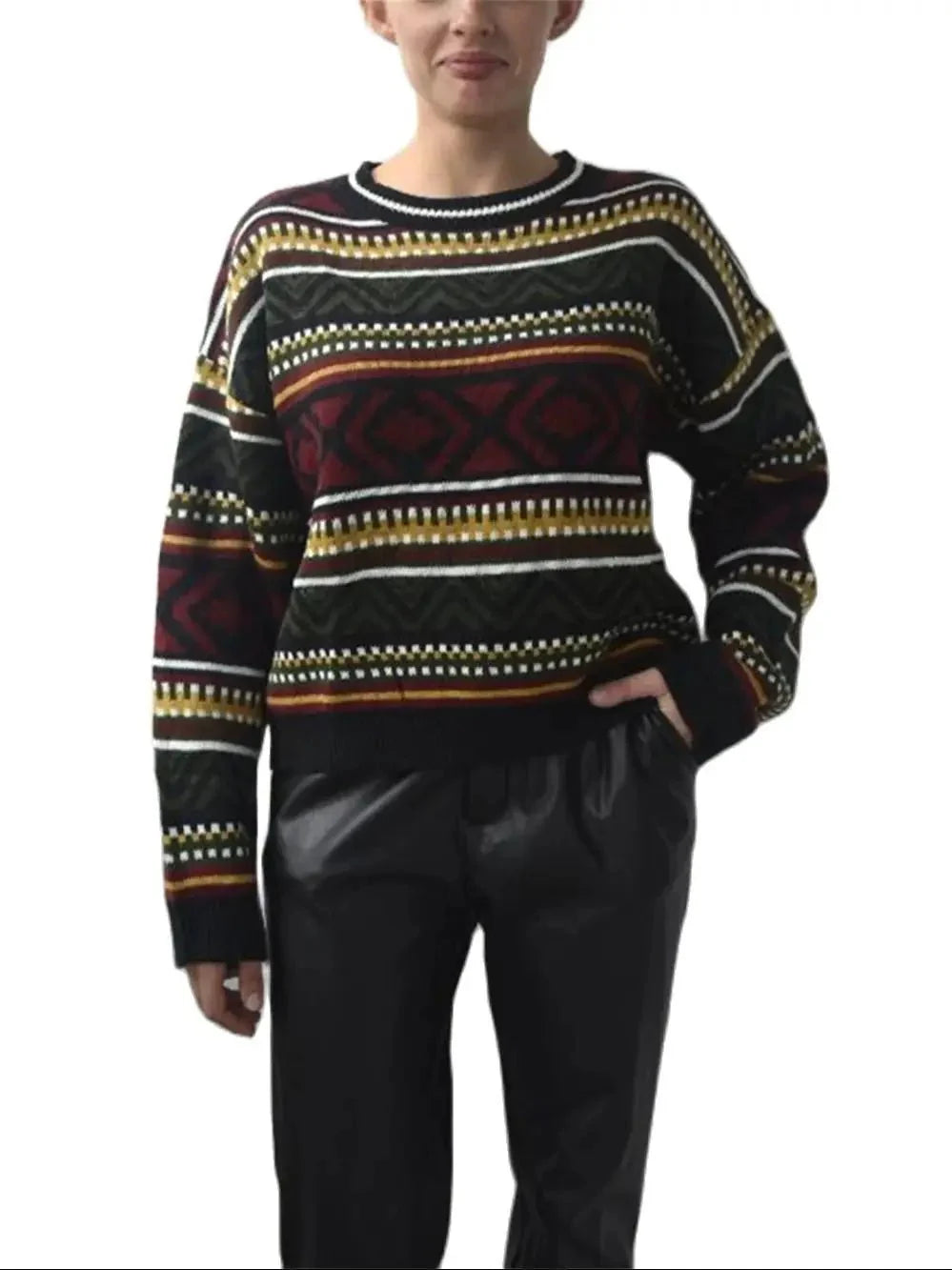 Rita | Damen Winter-Strickpullover mit Tribal-Muster - Elle Zürich