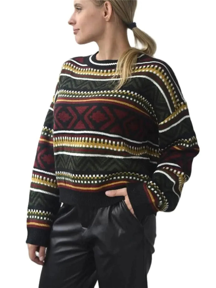 Rita | Damen Winter-Strickpullover mit Tribal-Muster - Elle Zürich