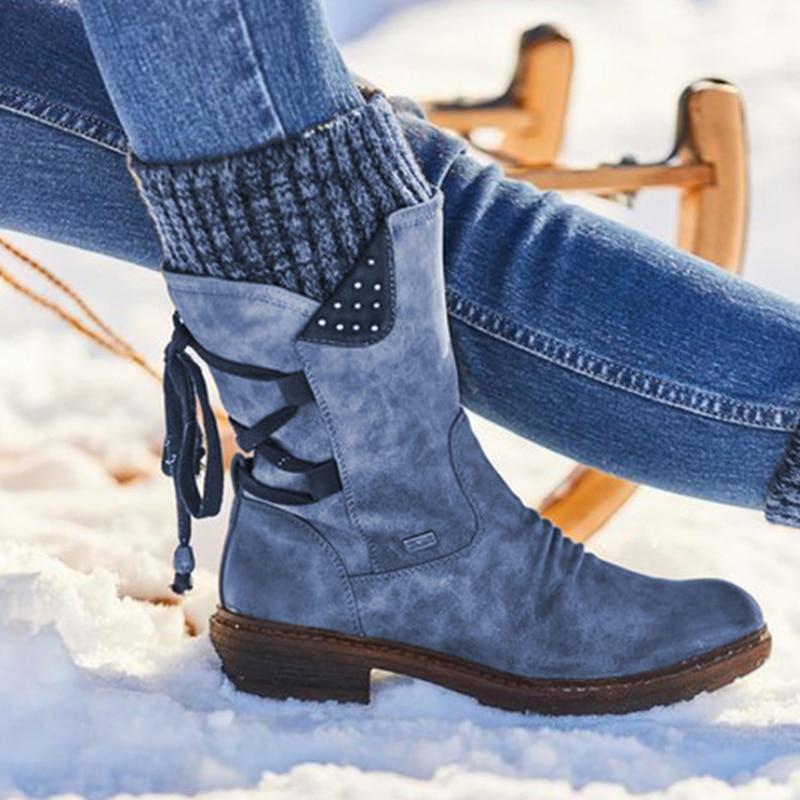 Elfriede | Damen Winterstiefel mit Reißverschluss und Strickmanschette - Elle Zürich