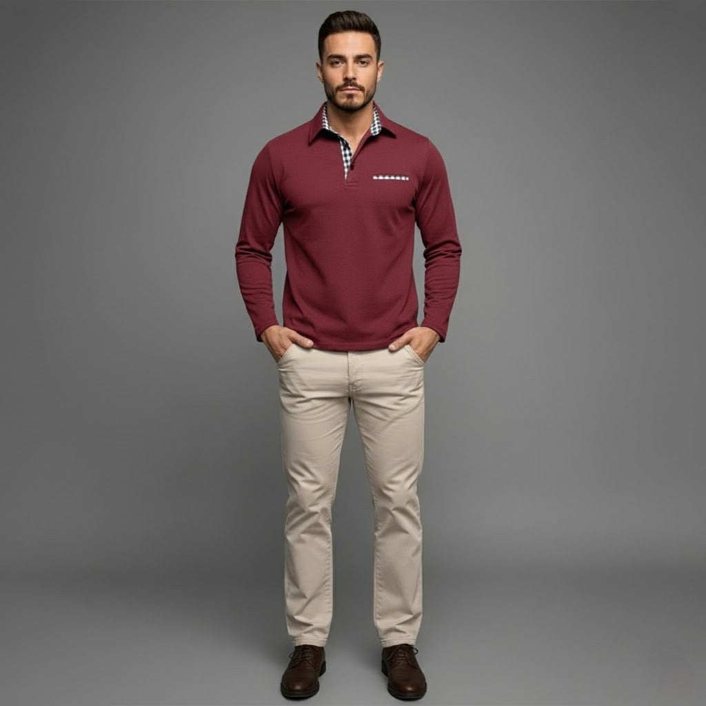 Lutz | Herren Winter Langarm Poloshirt