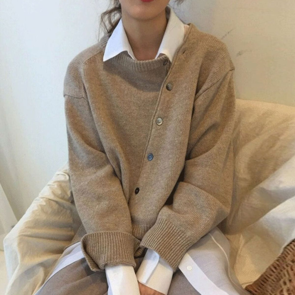 Andrea | Damen Winter Geknöpfter Cardigan-Pullover - Elle Zürich