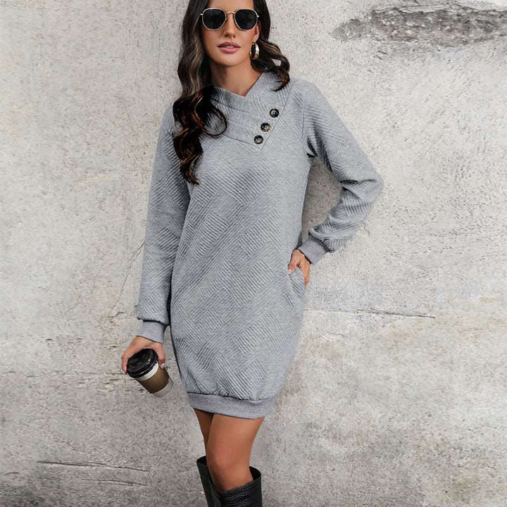 Lydia | Damen Winter-Strickkleid für Freizeit mit Seitentaschen - Elle Zürich
