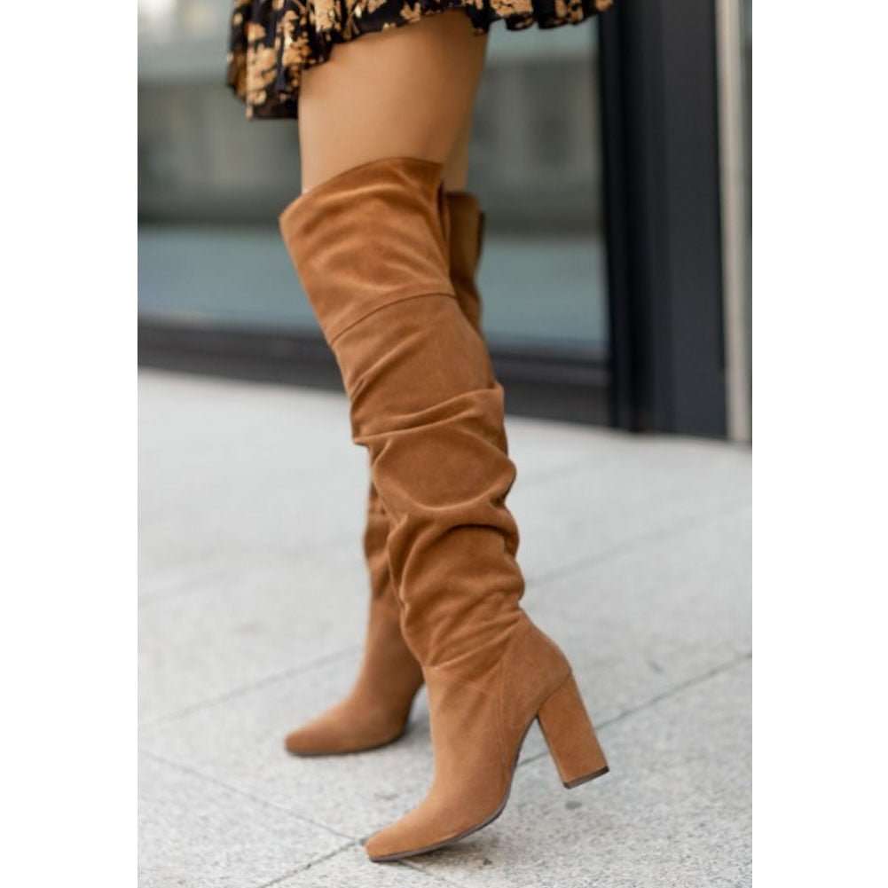 Dorothea | Trendige Kniehohe Absatzstiefel Damen