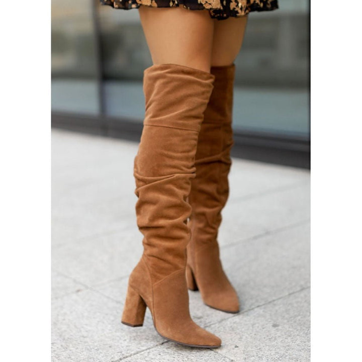 Dorothea | Trendige Kniehohe Absatzstiefel Damen