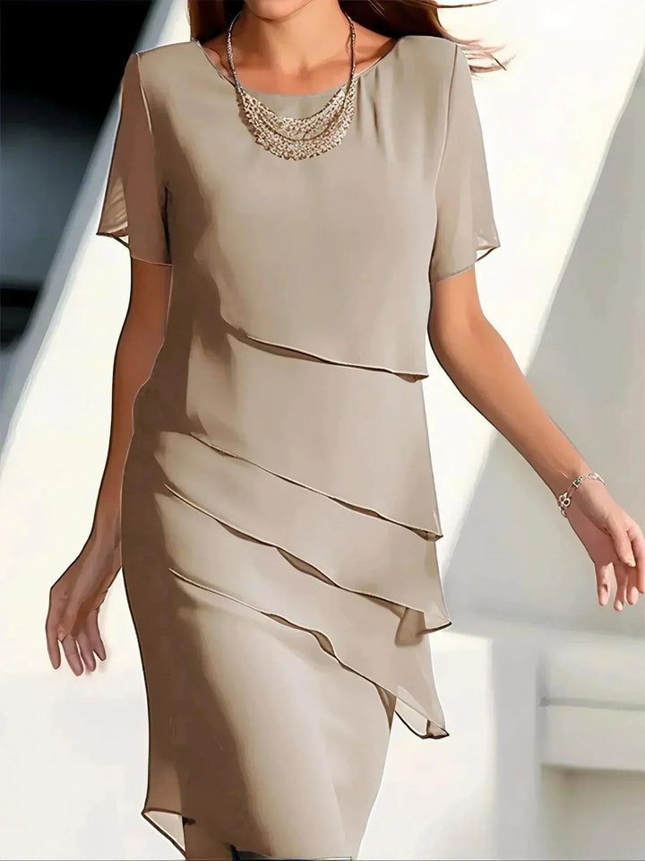 Julia | Elegantes Geschichtetes Chiffonkleid - Elle Zürich