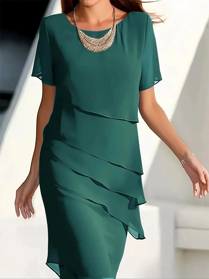 Julia | Elegantes Geschichtetes Chiffonkleid - Elle Zürich