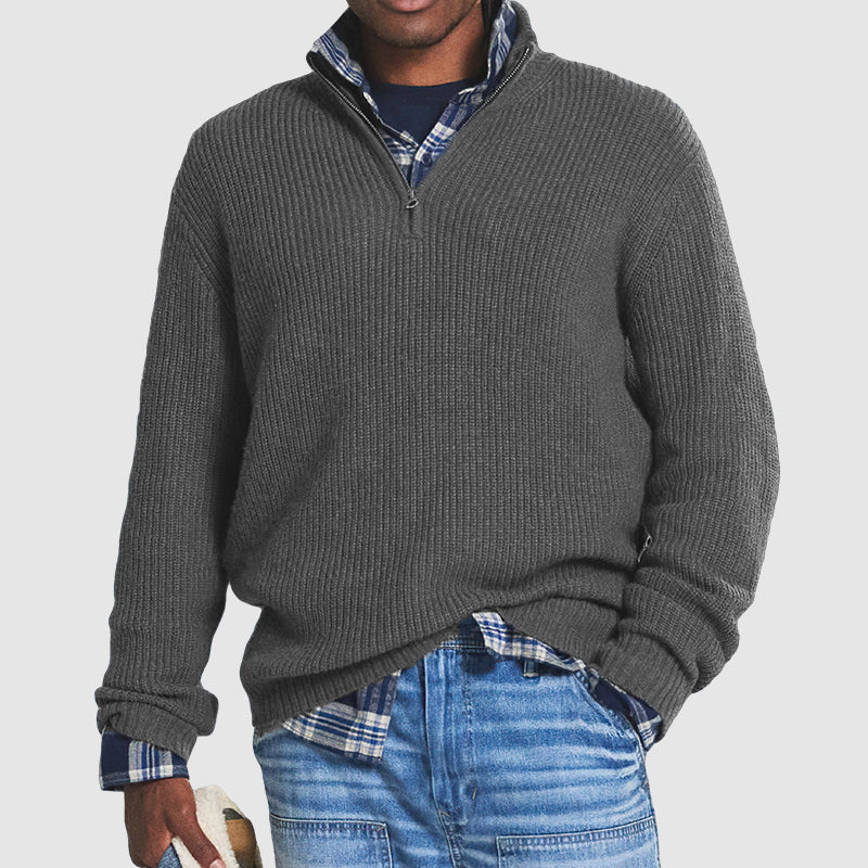 Valentin | Herren Casual Rippstrick Zip Pullover - Elle Zürich