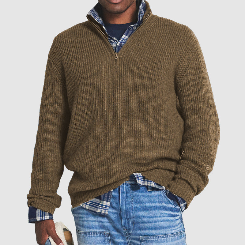 Valentin | Herren Casual Rippstrick Zip Pullover - Elle Zürich