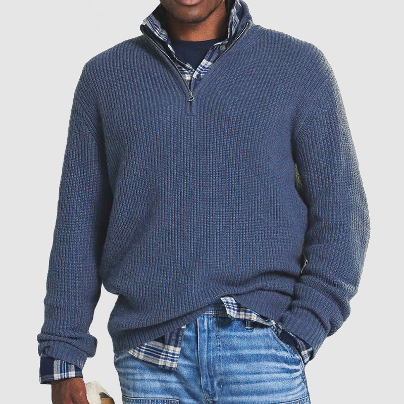 Valentin | Herren Casual Rippstrick Zip Pullover - Elle Zürich