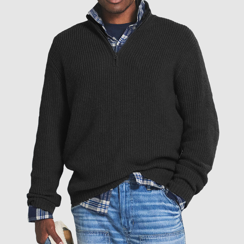 Valentin | Herren Casual Rippstrick Zip Pullover - Elle Zürich