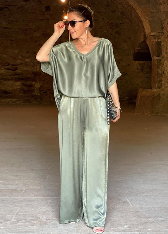 Rita | Damen Eleganter Lockerer Satin Jumpsuit - Elle Zürich