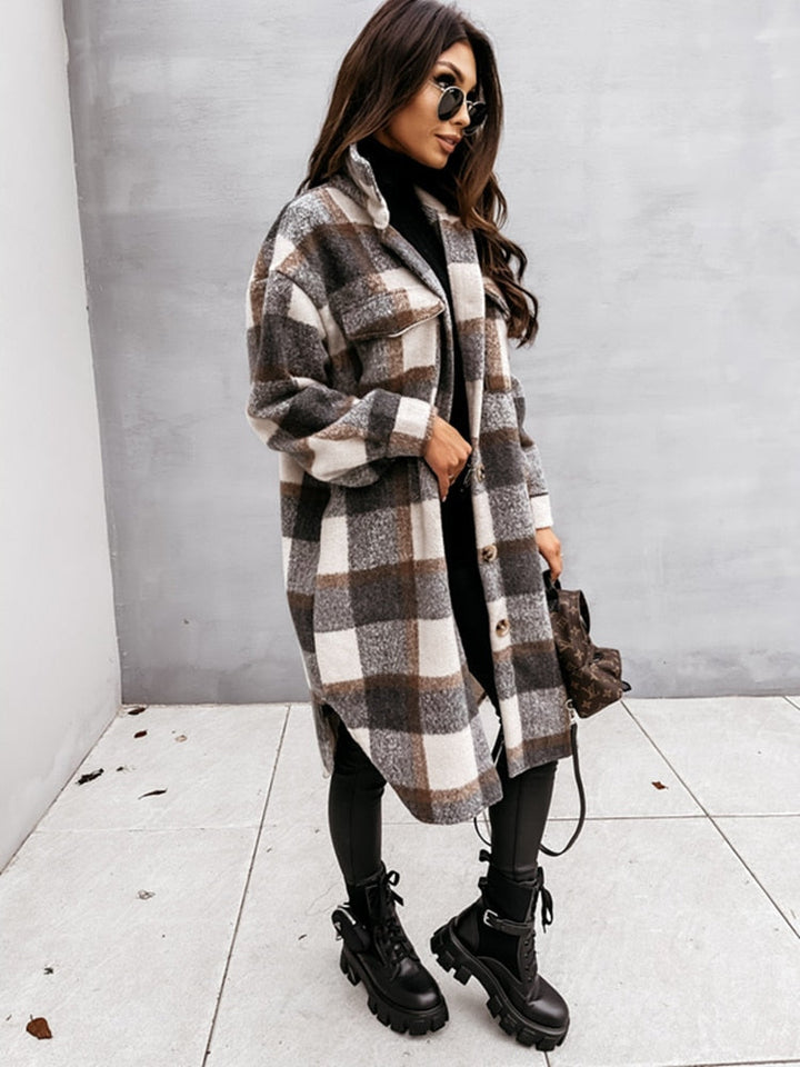 Tamara | Damen Winter Kariertes Jacke mit Lockerer Passform - Elle Zürich