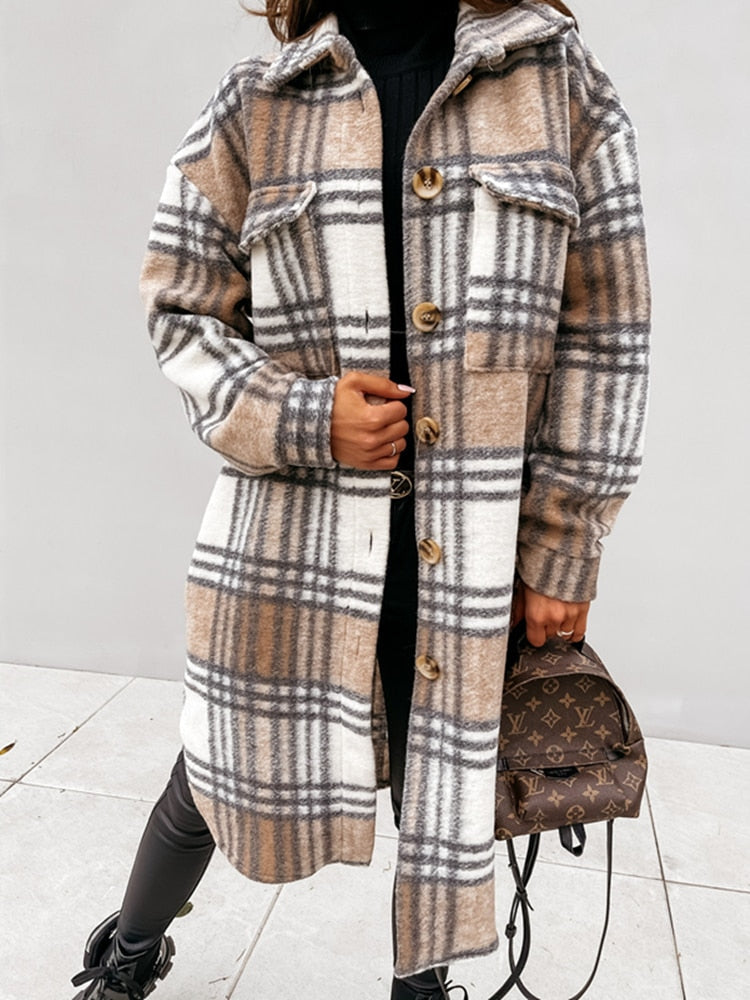 Tamara | Damen Winter Kariertes Jacke mit Lockerer Passform - Elle Zürich