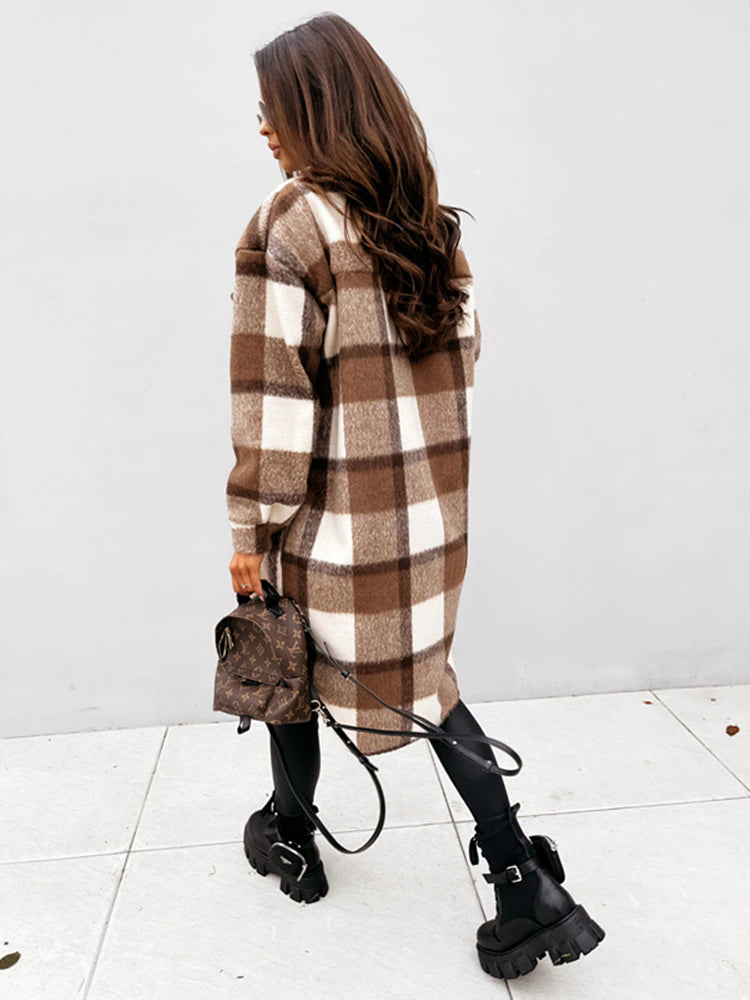 Tamara | Damen Winter Kariertes Jacke mit Lockerer Passform - Elle Zürich