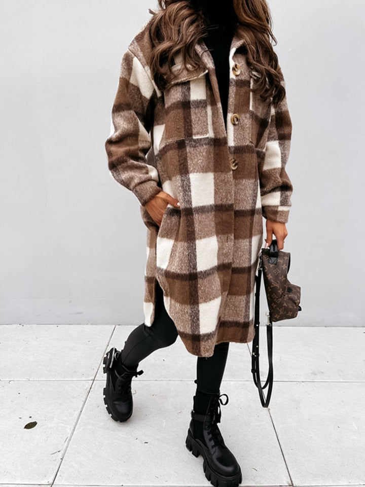Tamara | Damen Winter Kariertes Jacke mit Lockerer Passform - Elle Zürich