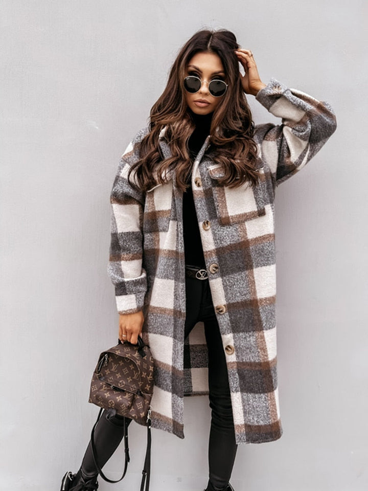 Tamara | Damen Winter Kariertes Jacke mit Lockerer Passform - Elle Zürich