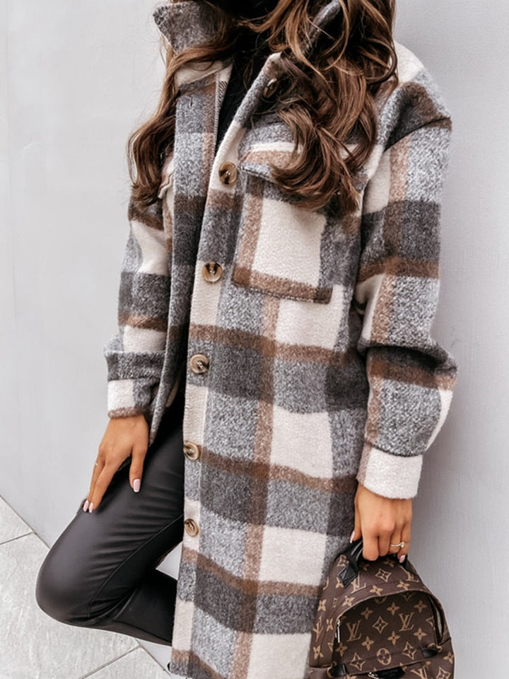 Tamara | Damen Winter Kariertes Jacke mit Lockerer Passform - Elle Zürich