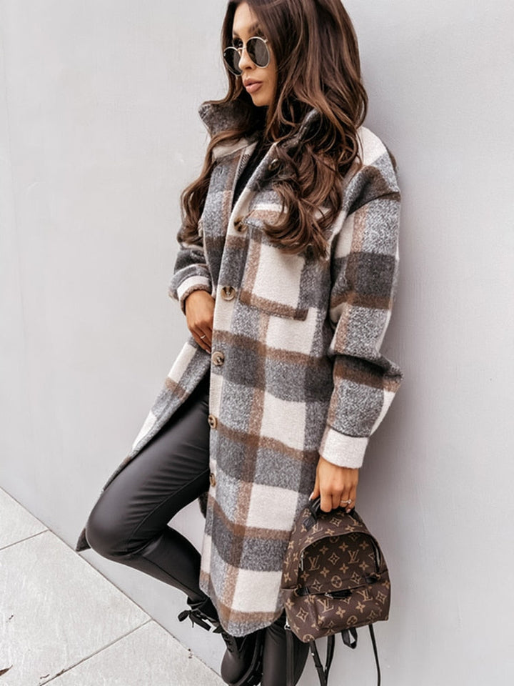Tamara | Damen Winter Kariertes Jacke mit Lockerer Passform - Elle Zürich