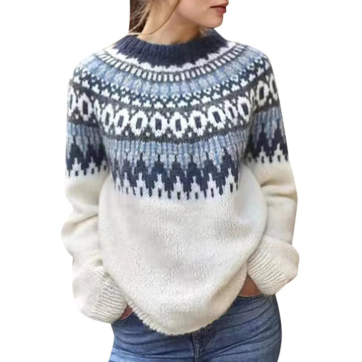 Anna | Damen Winterstrickpullover mit Nordischem Muster - Elle Zürich