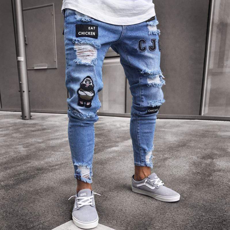 Richard | Herren Ripped Skinny Jeans mit Patch. - Elle Zürich