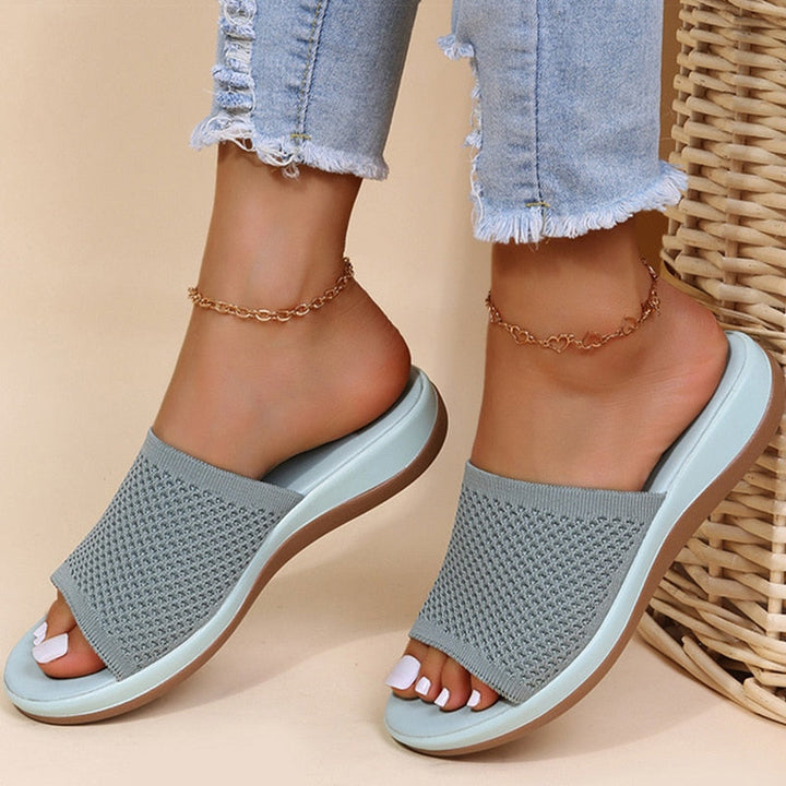Karin | Atmungsaktive Mesh Slip On Komfort Sandalen Damen - Elle Zürich