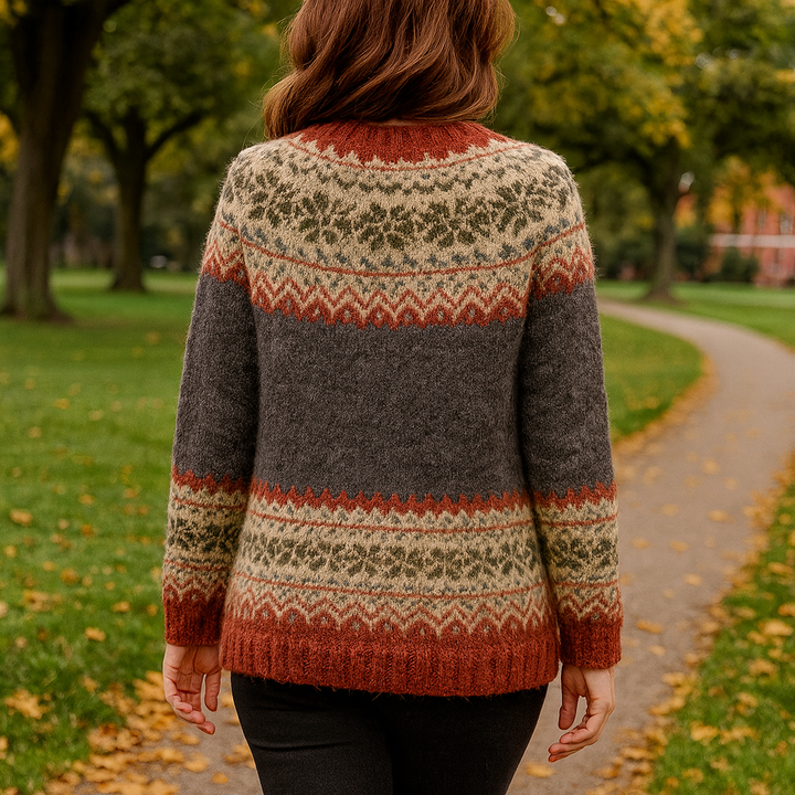 Anna | Damen Winter Nordische Strickjacke - Elle Zürich