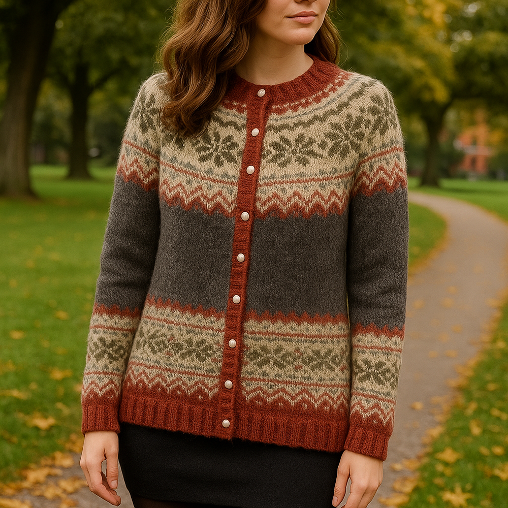 Anna | Damen Winter Nordische Strickjacke - Elle Zürich