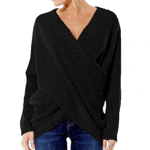 Franziska | Damen Überkreuz Strickpullover Oberteil - Elle Zürich