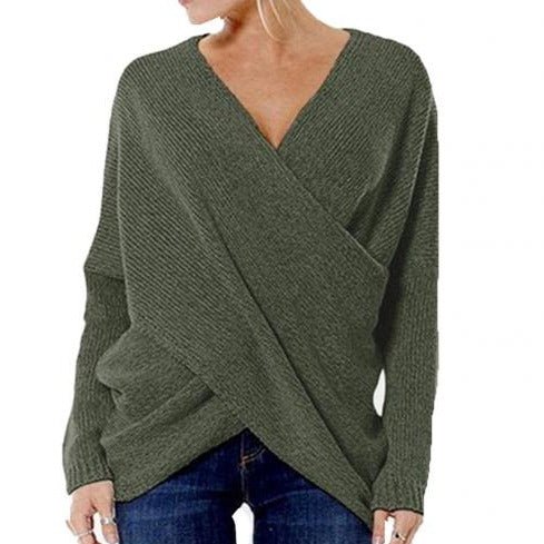 Franziska | Damen Überkreuz Strickpullover Oberteil - Elle Zürich