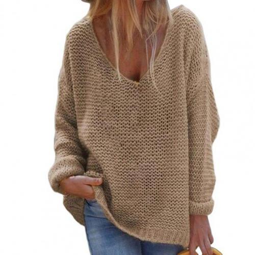 Beatrice | Damen Lockerer V Ausschnitt Strickpullover - Elle Zürich