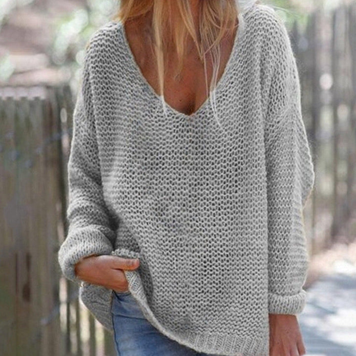 Beatrice | Damen Lockerer V Ausschnitt Strickpullover - Elle Zürich