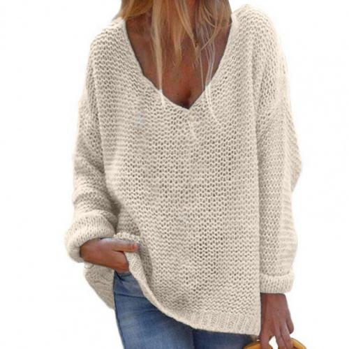Beatrice | Damen Lockerer V Ausschnitt Strickpullover - Elle Zürich