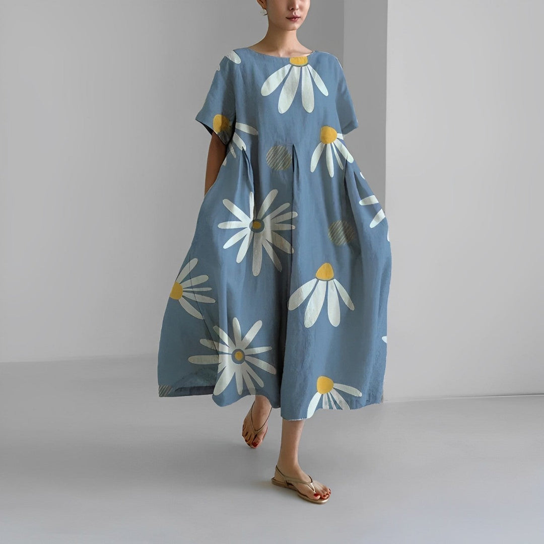 Greta | Boho Weites Kleid mit Blumenmuster - Elle Zürich