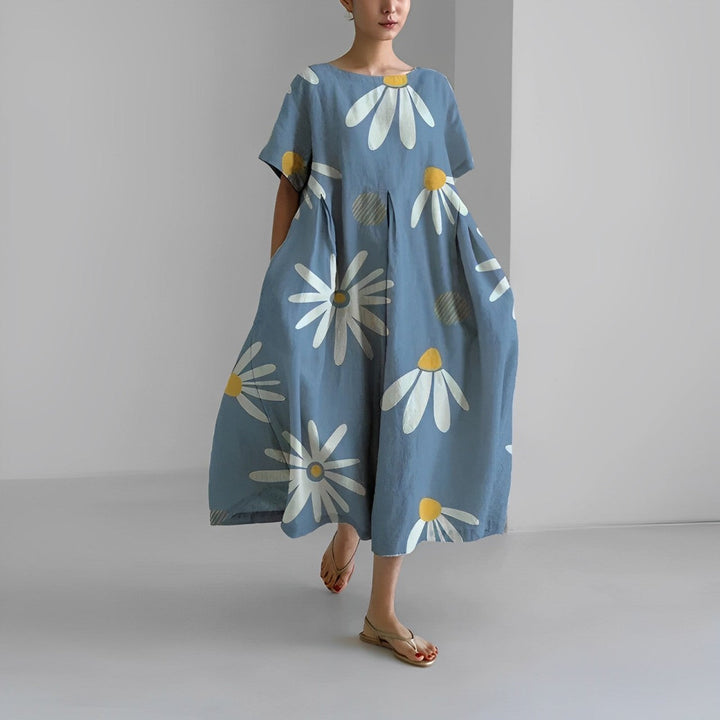 Greta | Boho Weites Kleid mit Blumenmuster - Elle Zürich